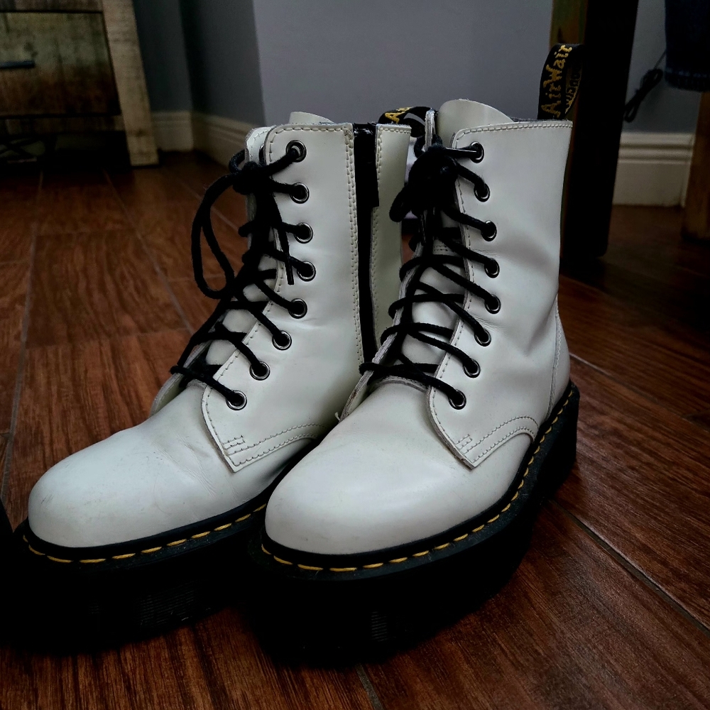 Dr. Martens Jaden Boots. White Leather